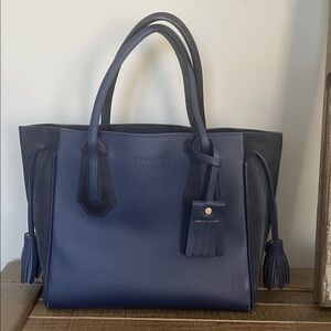 Longchamp Navy Blue Satchel